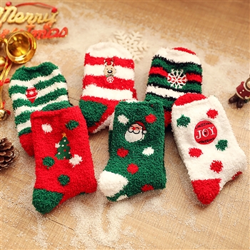 Custom Fuzzy Jacquard Design Socks
