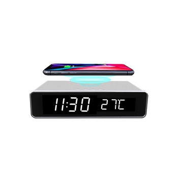 LED Alarm Clock with Wireless Charging