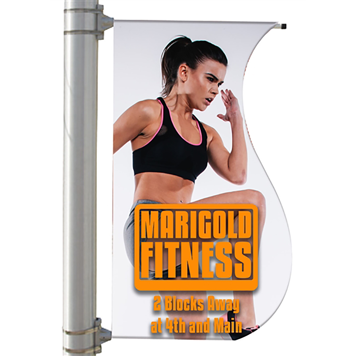 30'' Single Sided Pole Banner - S-Shaped Light Pole Banner for Flags | Displaysa